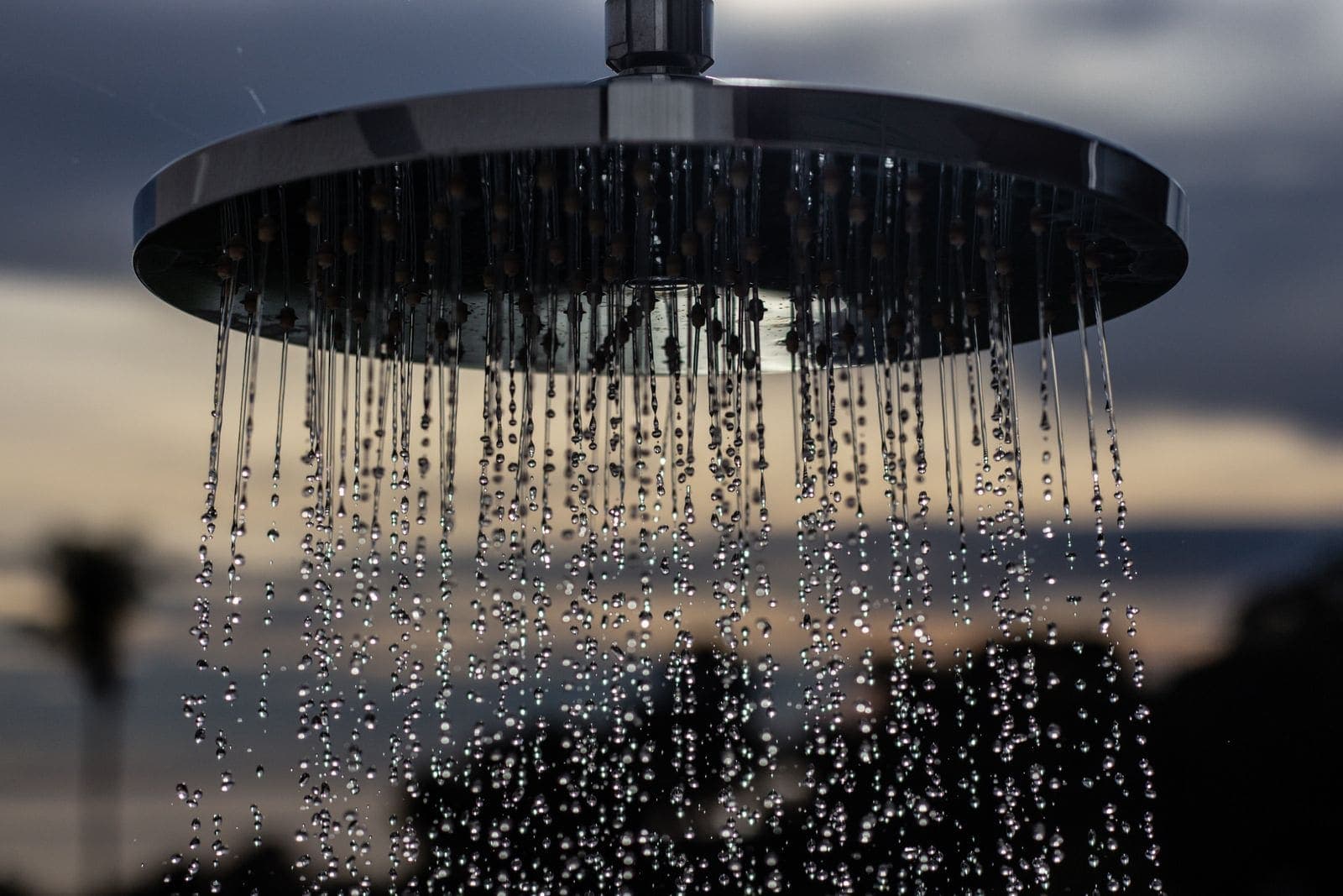 Shower head with water running